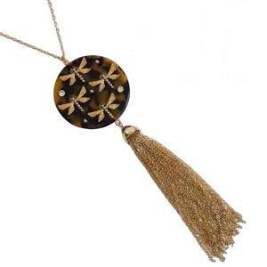 ♥️ Betsey Johnson Tortify Dragonfly Fringe Necklace